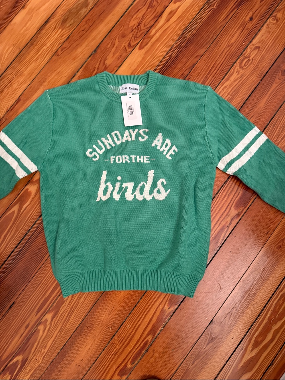 Women’s Sundays Are For The Birds Green Knit Sweater